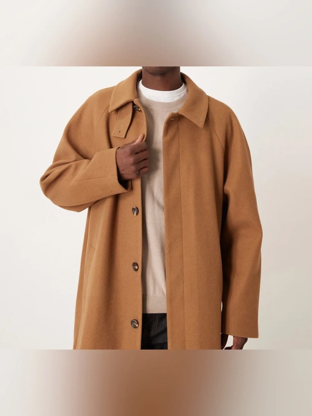 NWT Men’s ASOS DESIGN wool look overcoat in tobacco Fall Winter Classic XL